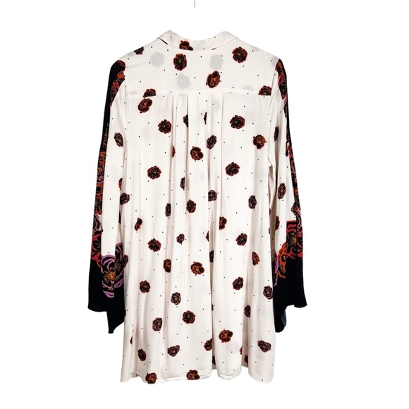 FREE PEOPLE Sweet Life Mini Dress Floral Button Down Flare Sleeve Size Medium - Picture 8 of 11